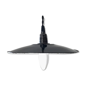 Black metal lampshade suspension