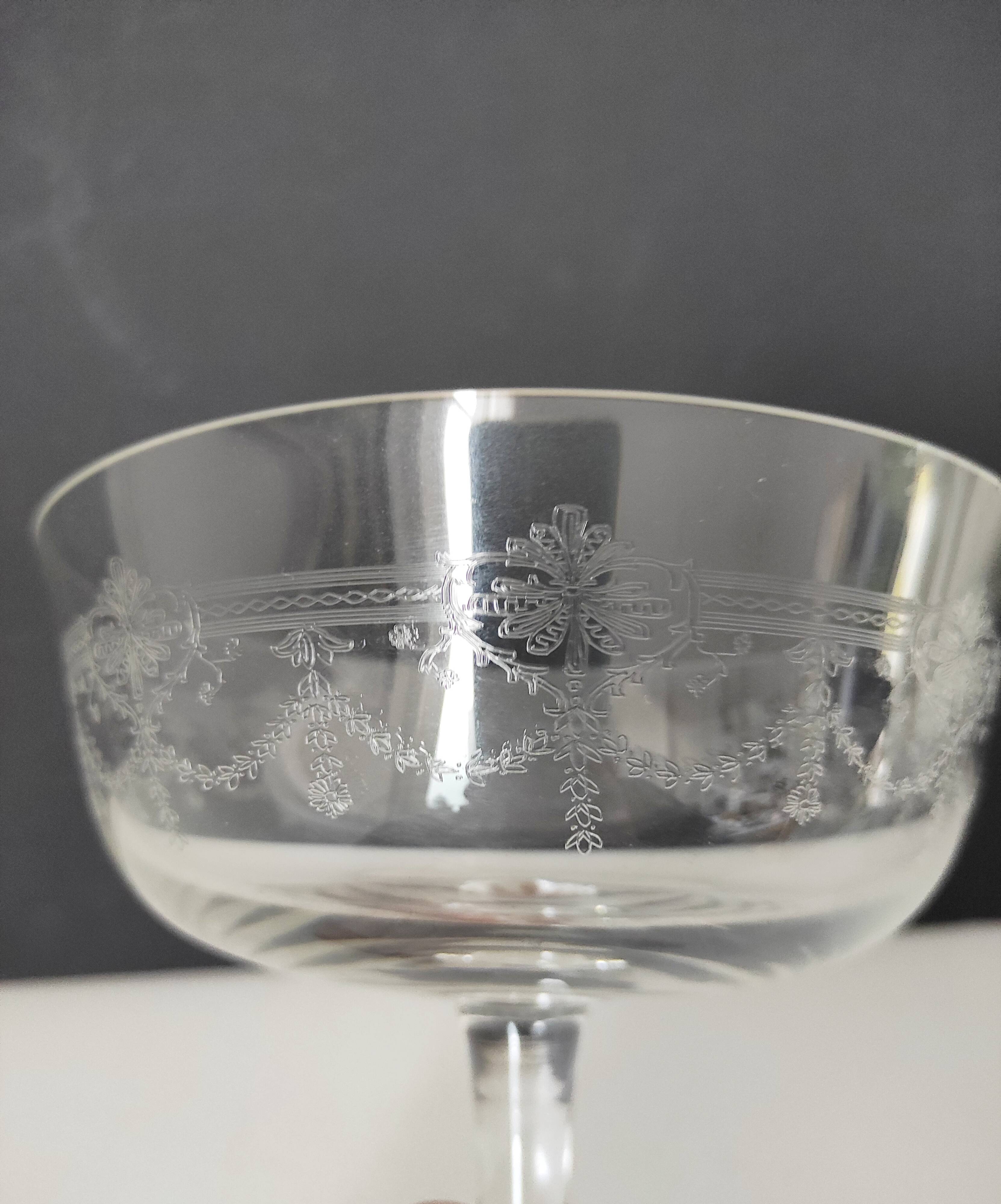 Bohemian crystal stemmed bowl