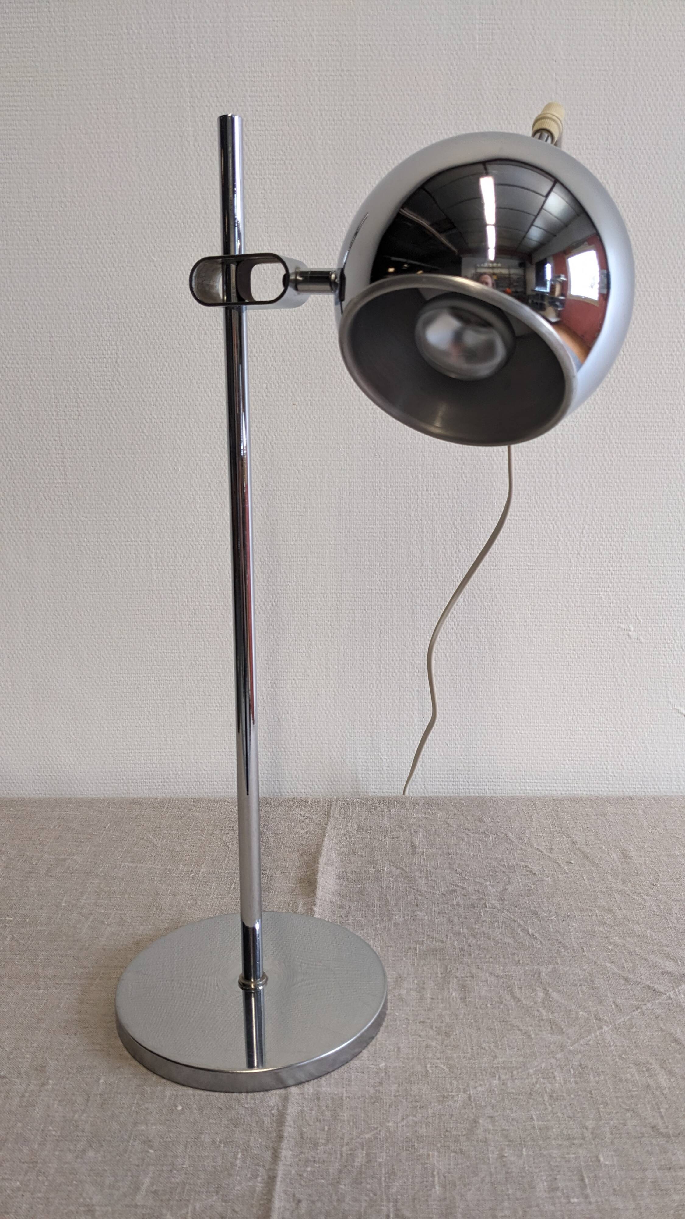 Chrome Eye Ball lamp, Space Age, Germany circa 1970.