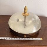 Neo-Classical Ceiling Light Frosted Glass Empire Directoire Lion Head