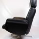 Lounge chair made in black leather & aluminium swivel from 1970s