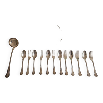Ménagère Christofle – 13 pièces – Modèle Violonné au Filet