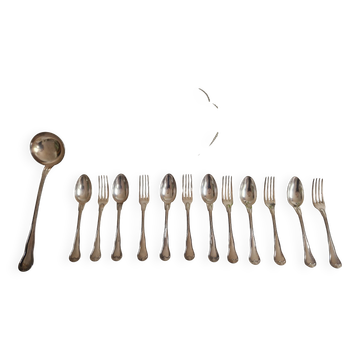 Ménagère Christofle – 13 pièces – Modèle Violonné au Filet