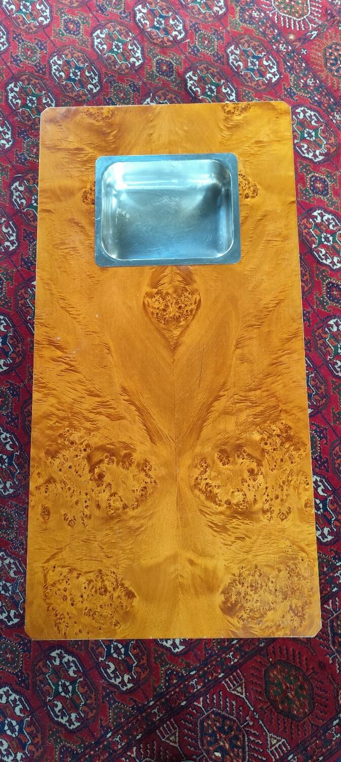 Table basse en loupe d'orme, par Roche Bobois, 1970