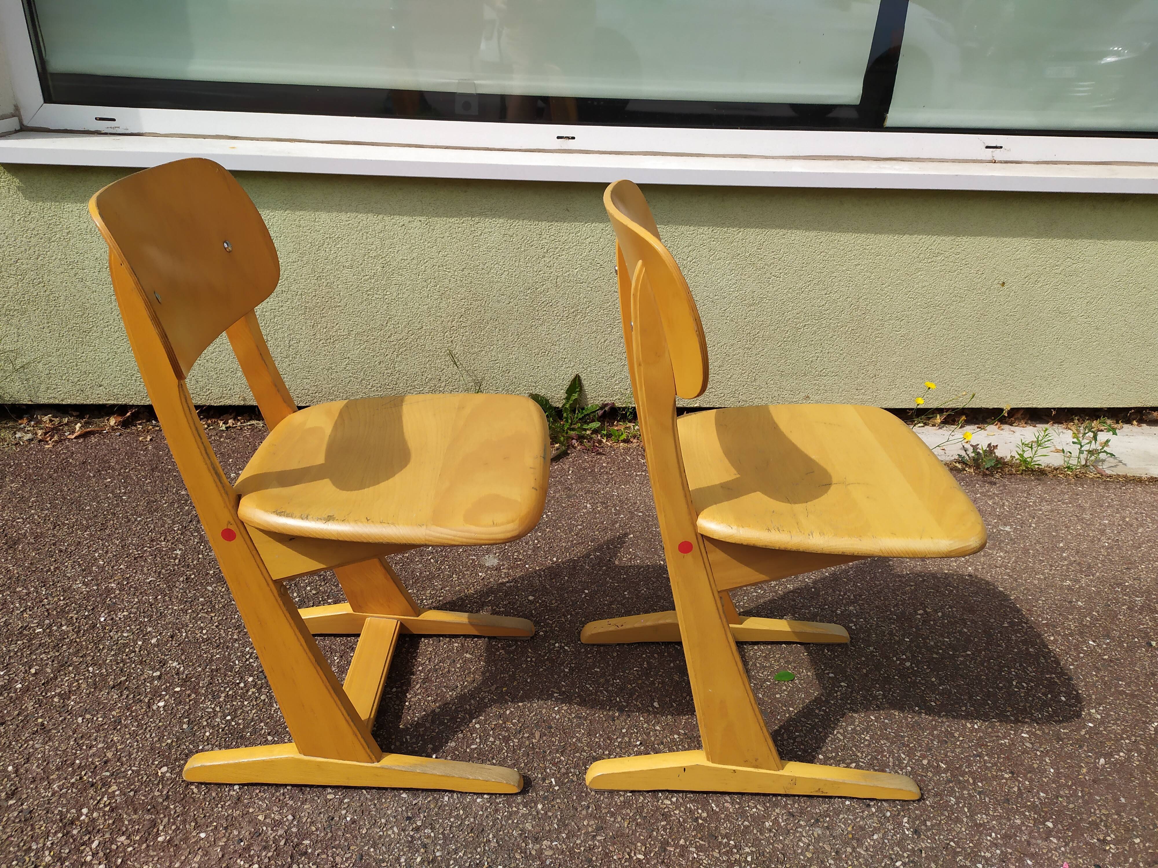 Lot of 2 Casala children's chairs - vintage