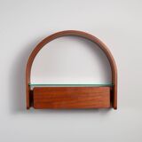 Domus wall console with lighting and glass