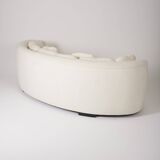 WHITE MOHAIR HALF MOON SOFA