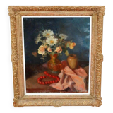 Vintage Impressionist Floral Still Life Oil Painting