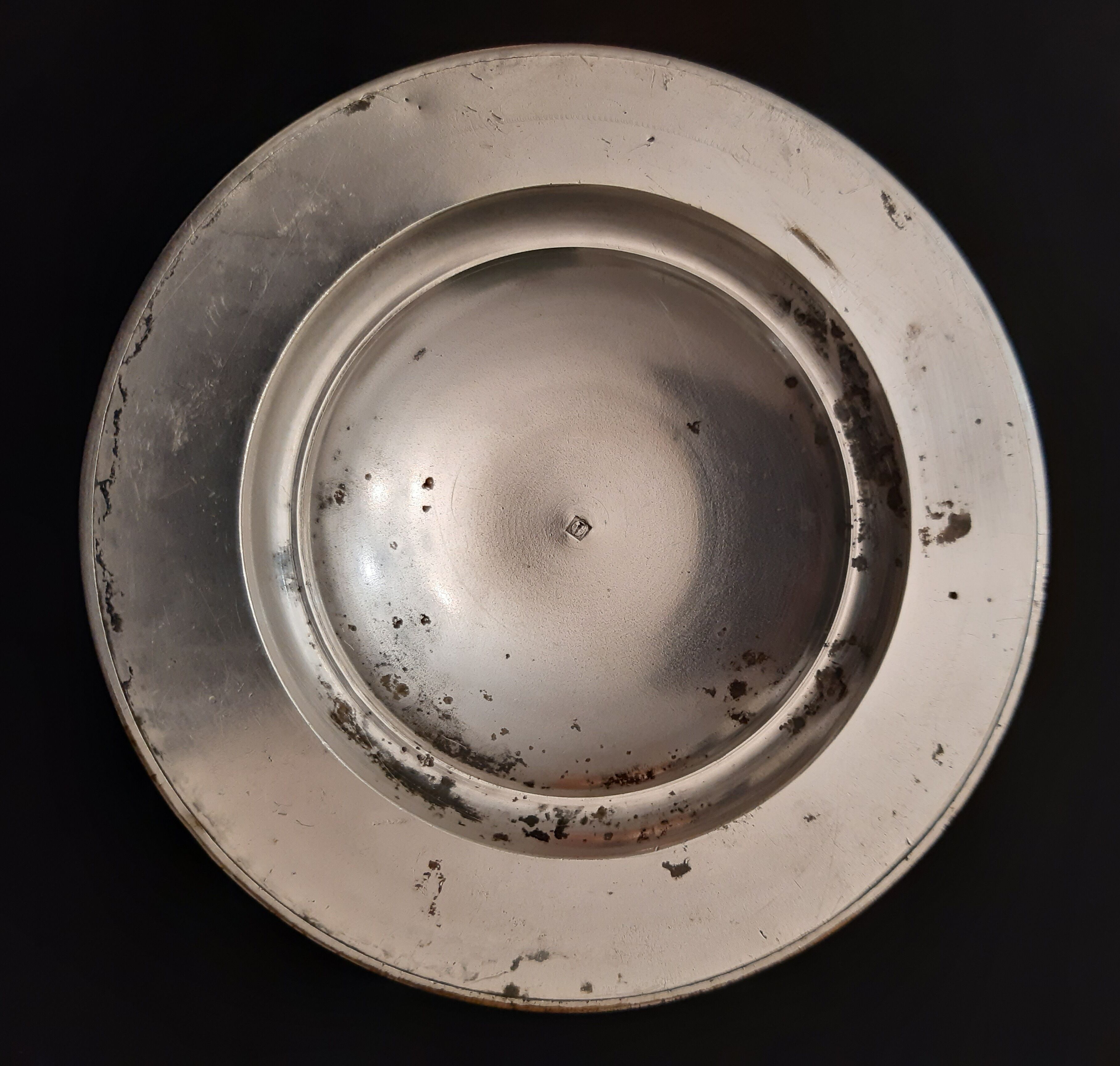 Silver metal desk candlestick