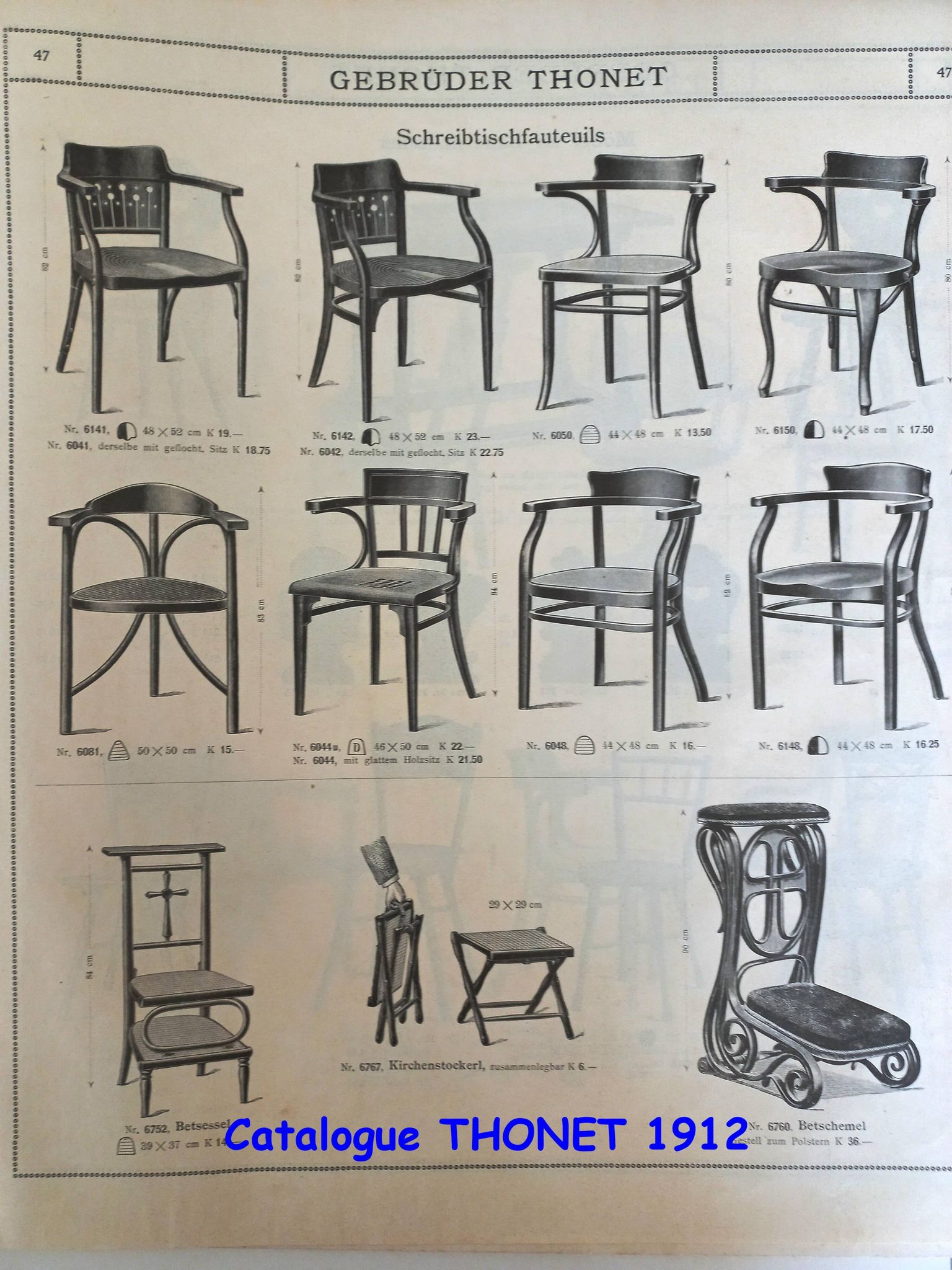 Thonet office chair No. 6150 from 1911, saddle wood seat - Bentwood -