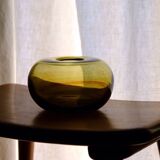 Blown glass ball vase by Claude Morin, Dieulefit France 1979