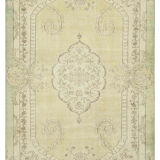 Hand-Knotted Vintage Turkish Beige Rug 186 cm x 313 cm
