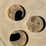 Set of 3 fossilized wooden coasters (clear)