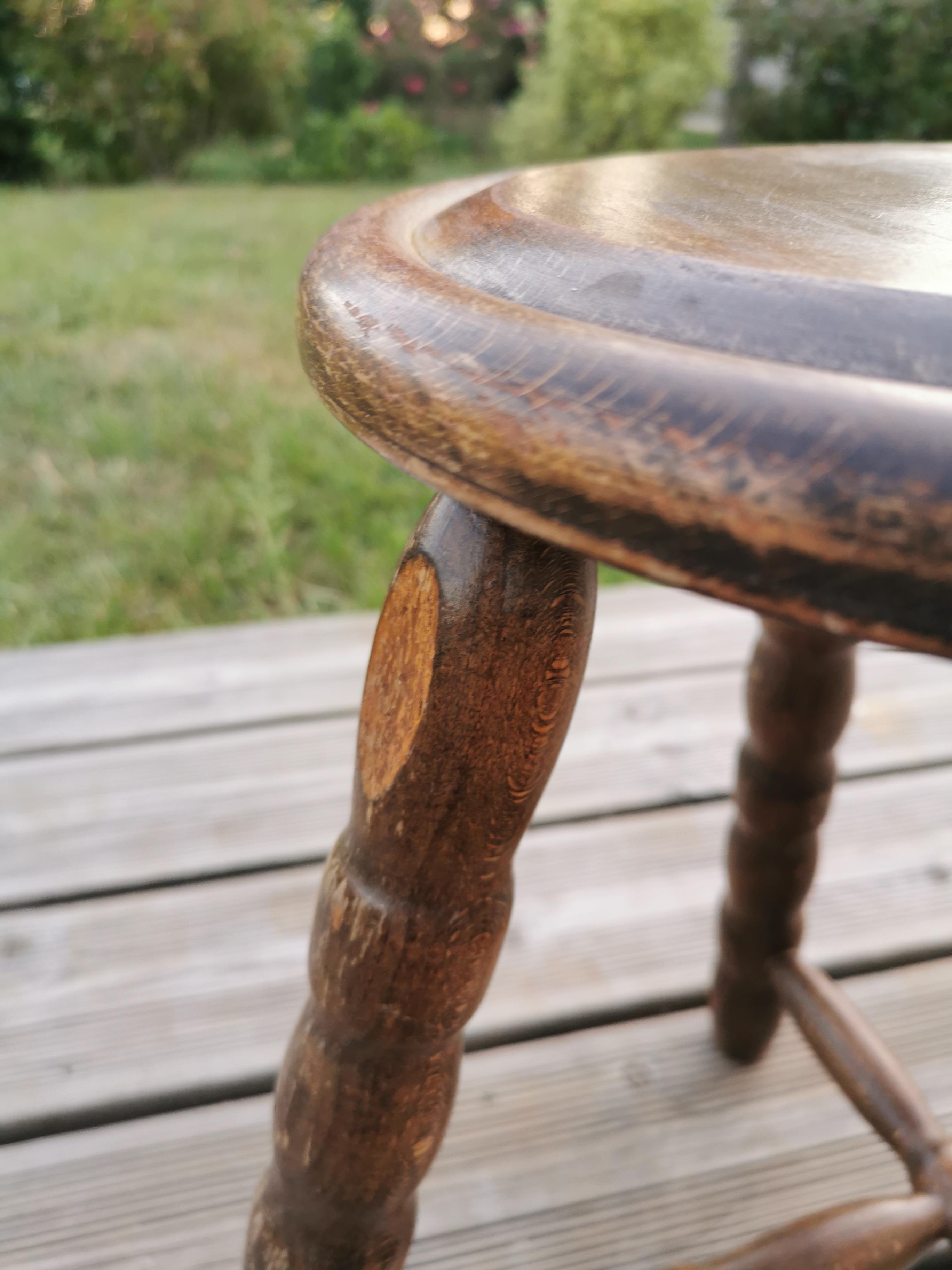 Wooden milking stool