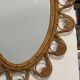 Oval rattan mirror from the 1950s France