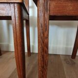Pair of wooden chairs and Art Deco canning