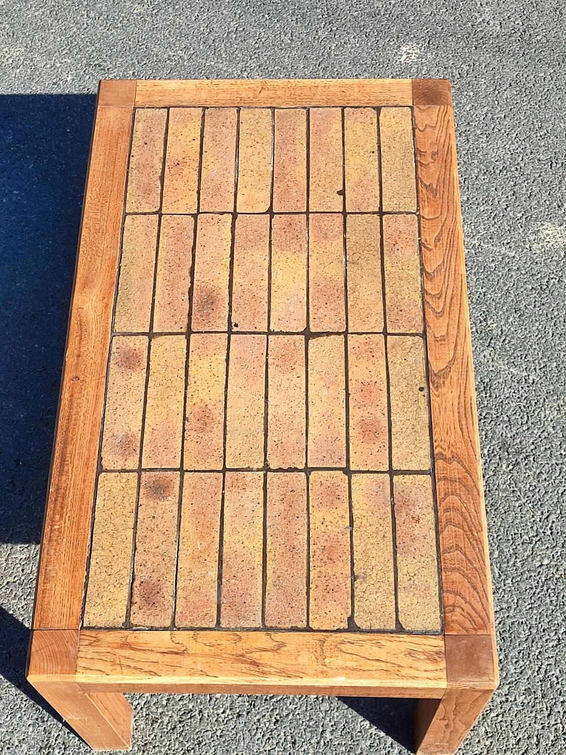 Wood stoneware coffee table