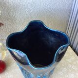 Vase fat lava Vallauris blue sea foam