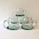 5 bubble-blown glass beer mugs