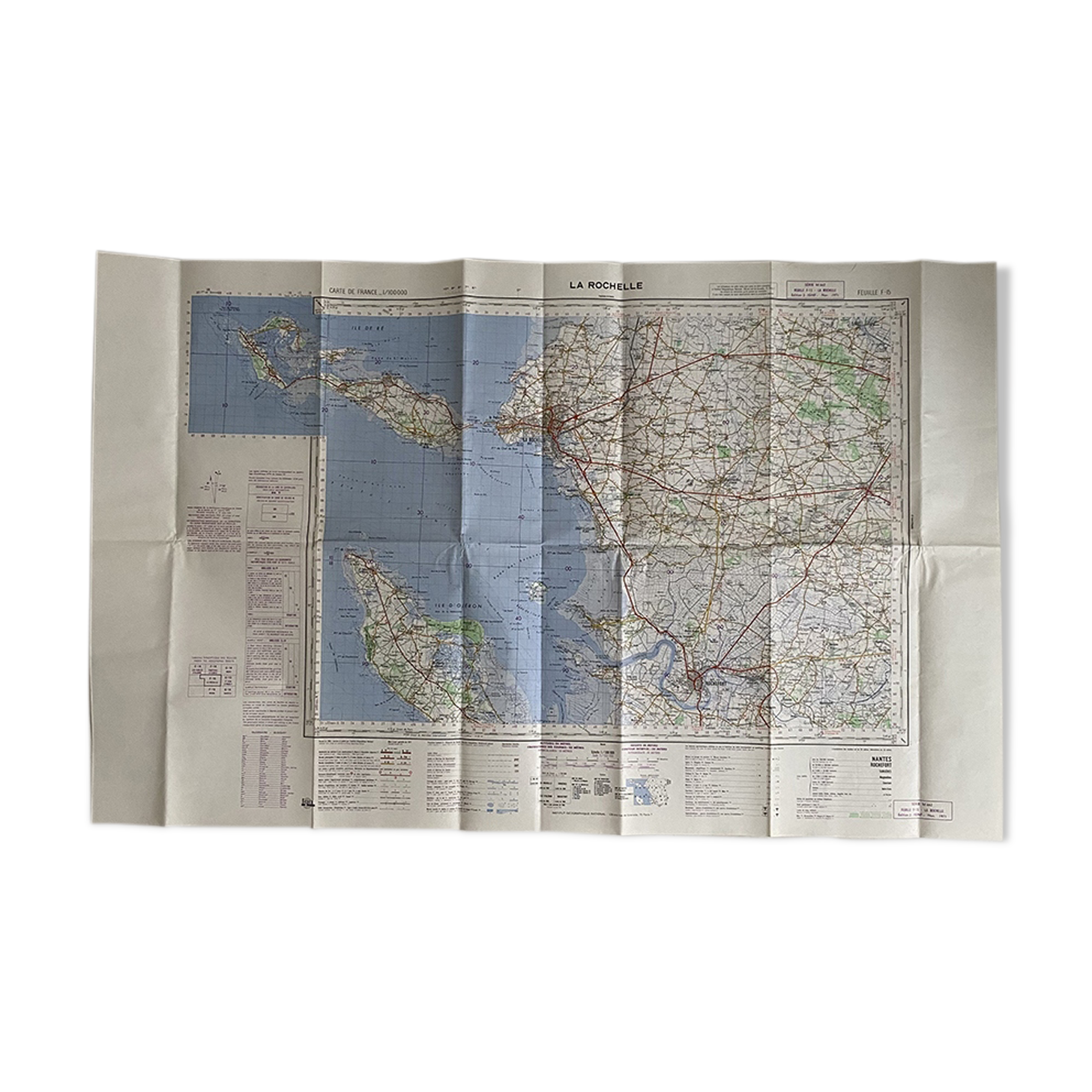 Map La Rochelle - Ile de ré - Ile d'Oléron vintage 1971