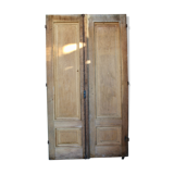 Paire de portes palières en chêne XlXème double face