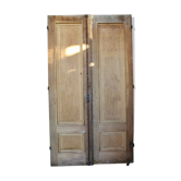 Paire de portes palières en chêne XlXème double face