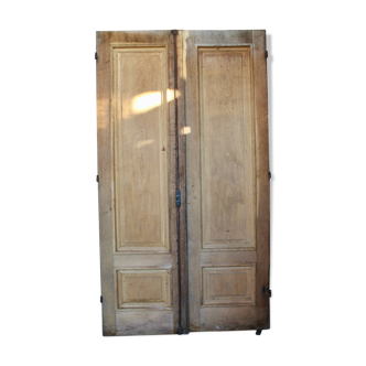 Pair of doors in oak 19th double face