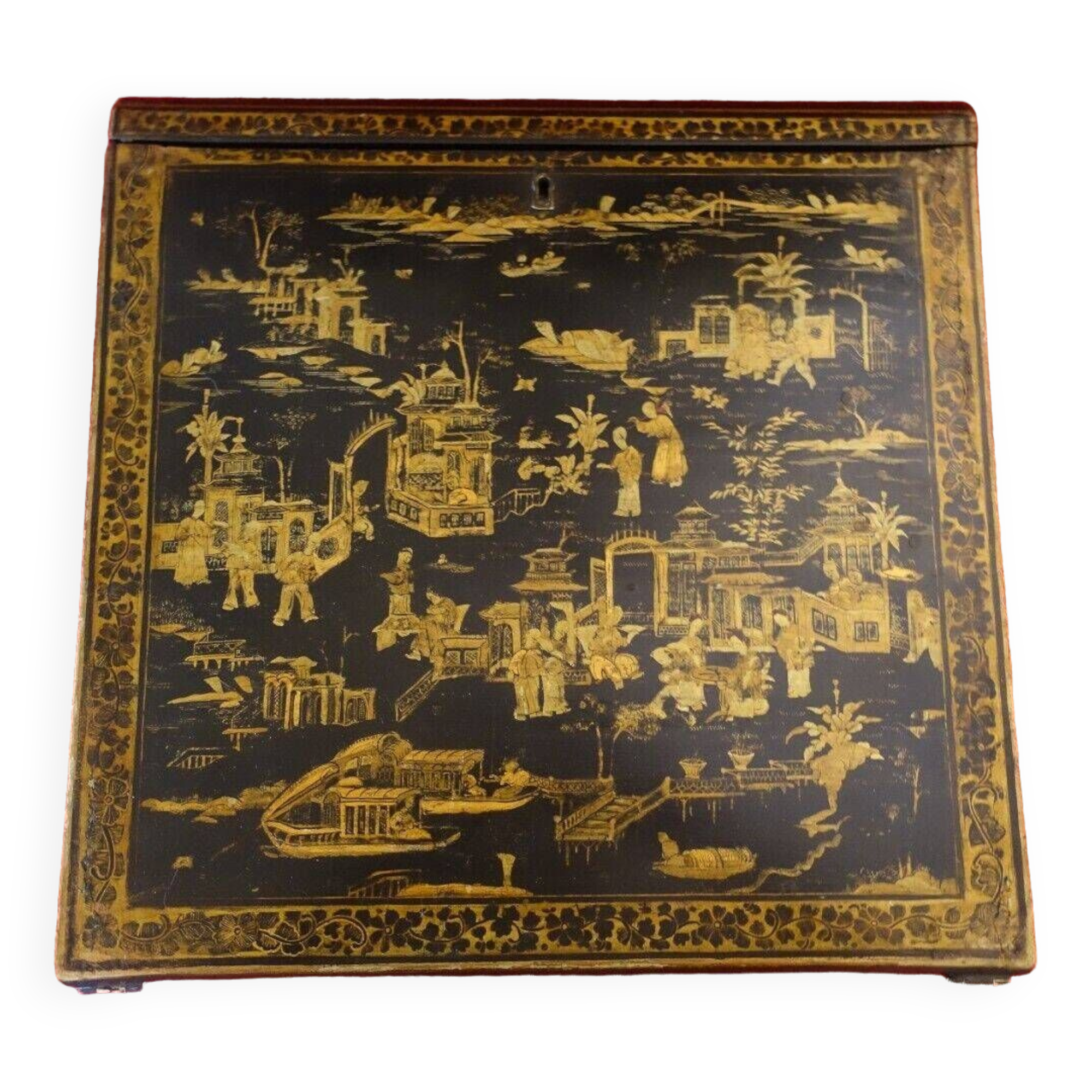 19th century Asian lacquer writing desk Napoleon III