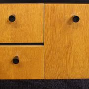 Black-gloved 50s varnished wooden sideboard