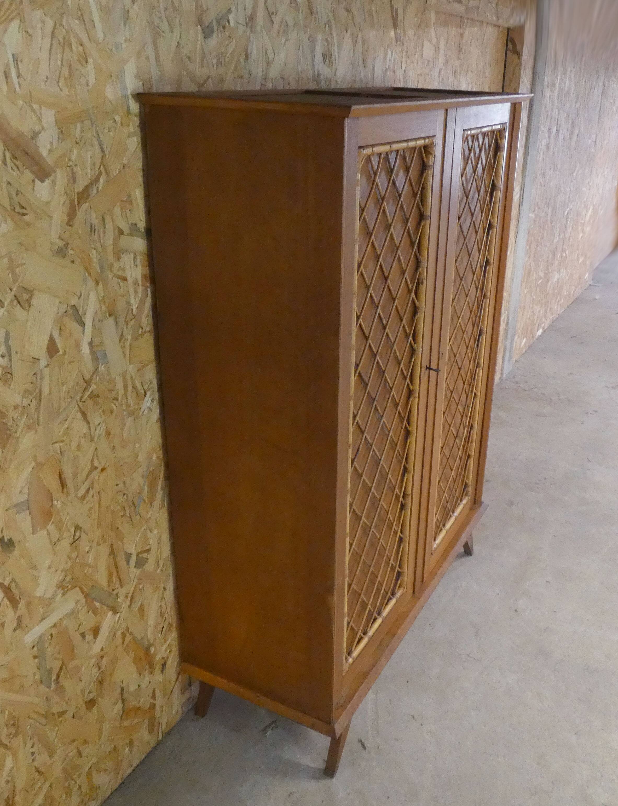 rattan cabinet with compass feet