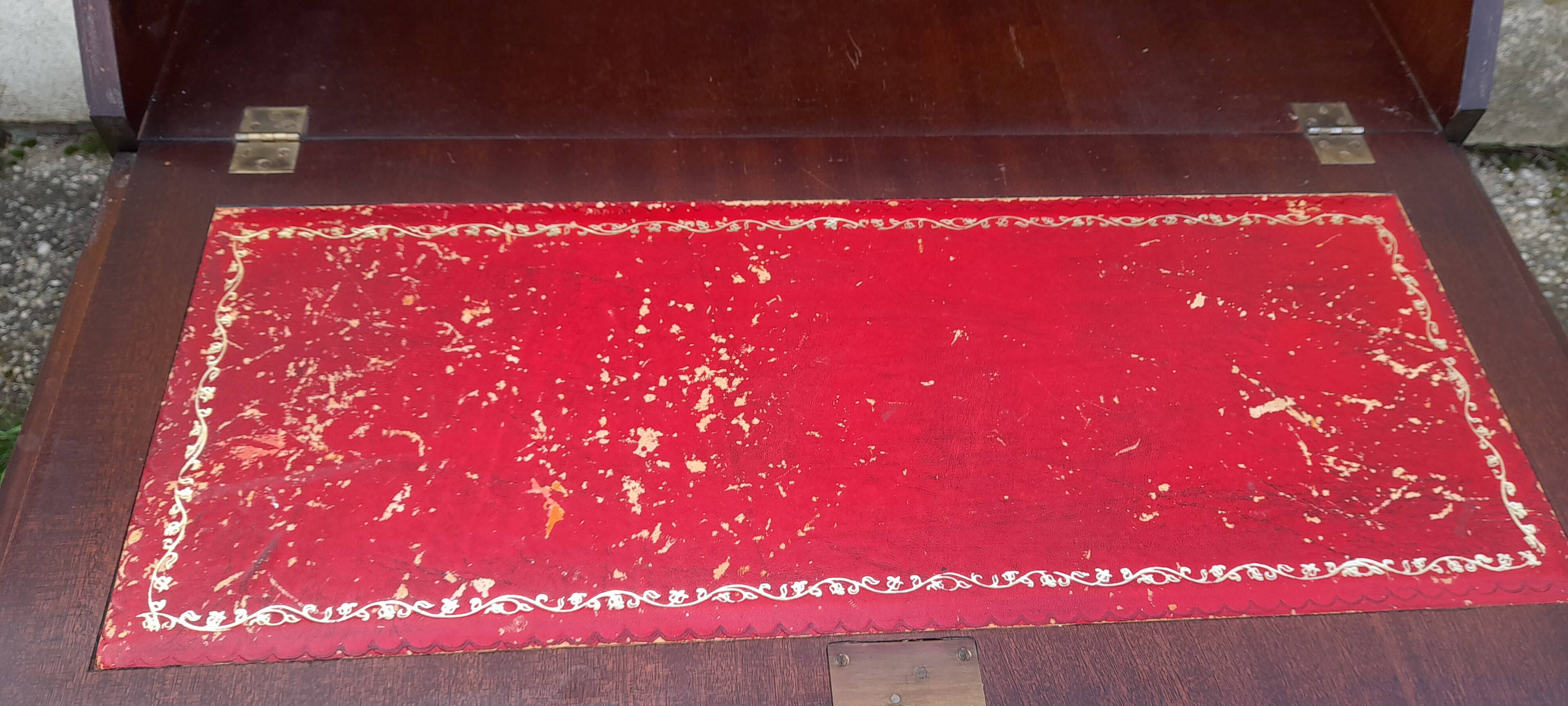 Mahogany-stained beech writing desk with keys H 106 cm