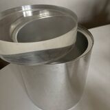 Silver metal and plexiglass ice bucket 1970 Space Age