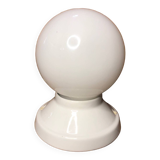 Old White Opaline Wall Lamp + Vintage Ceramic Support