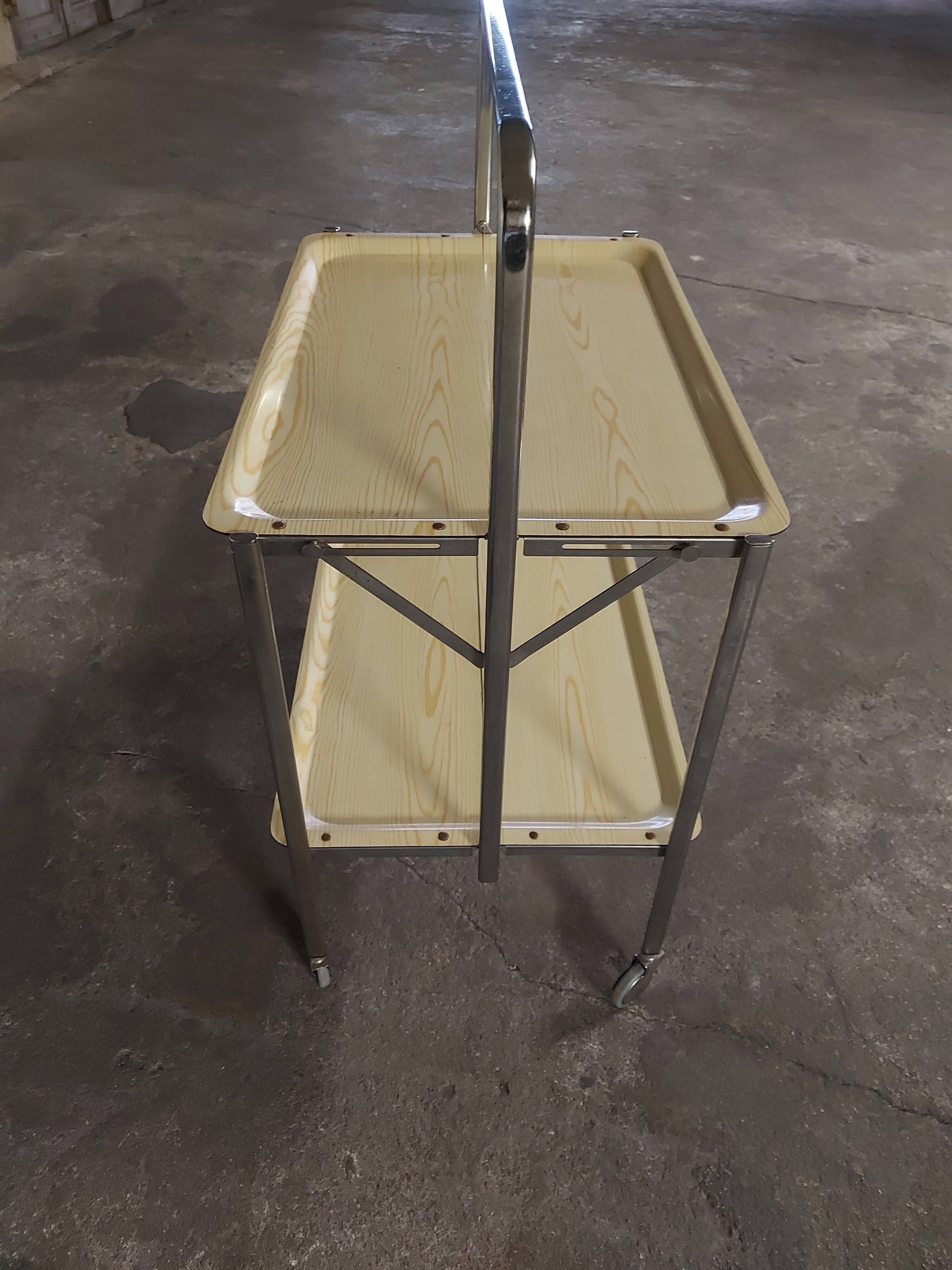 Italian vintage 70's foldable rolling service, speedy