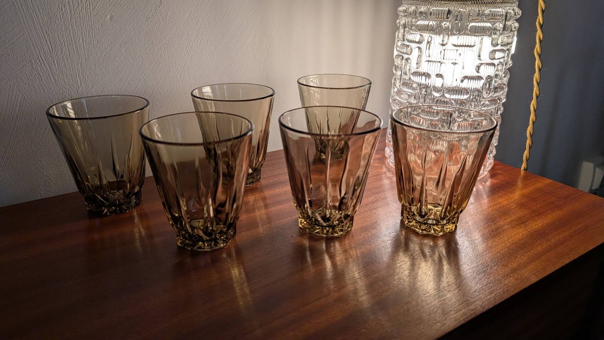 Smoked glasses from the 1970s.