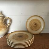 Six sandstone dessert plates by Longchamp