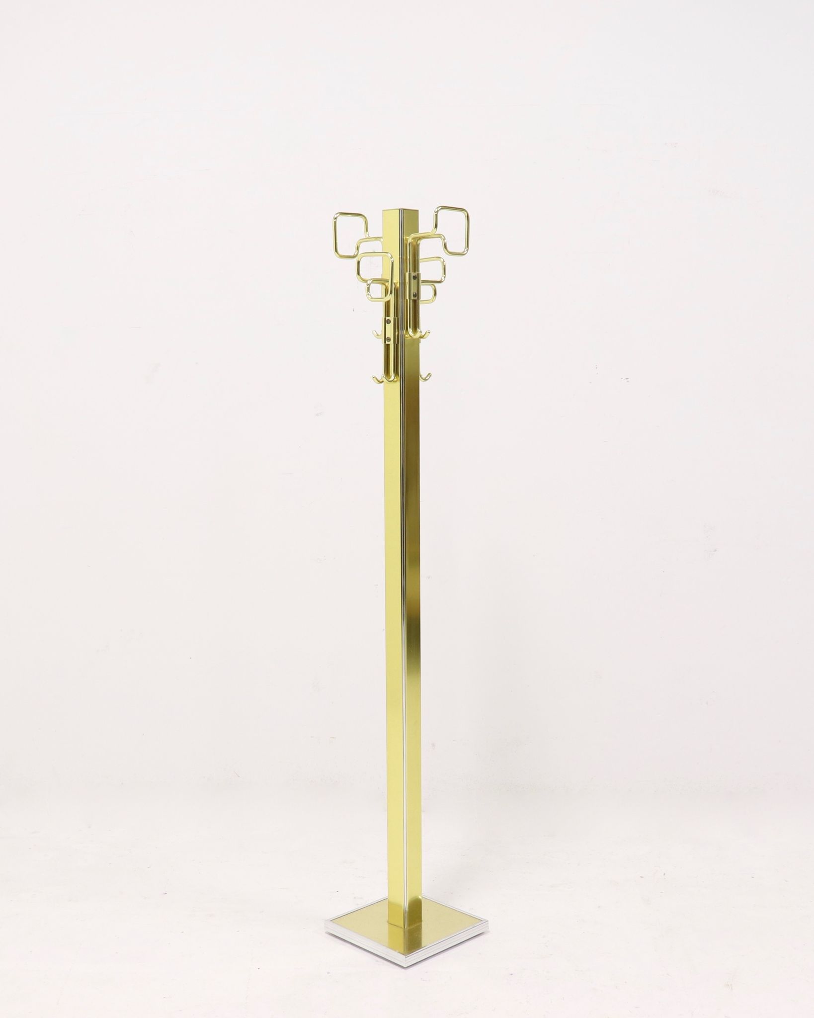 Porte-manteau mi-siècle en laiton chromé Belgo Chrom 1970