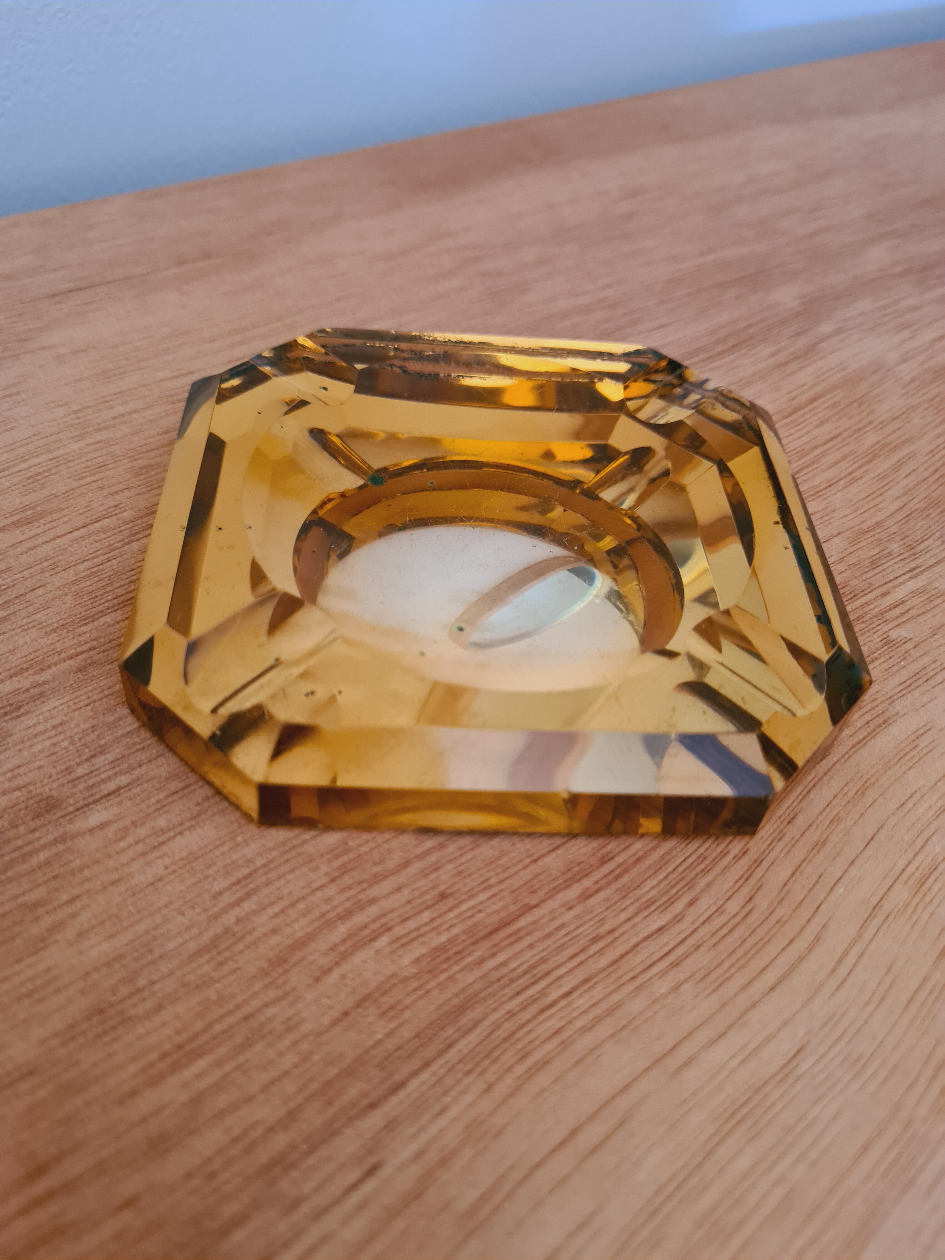 Orange glass ashtray