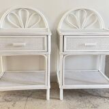 Pair of Vintage Rattan Bedside Tables