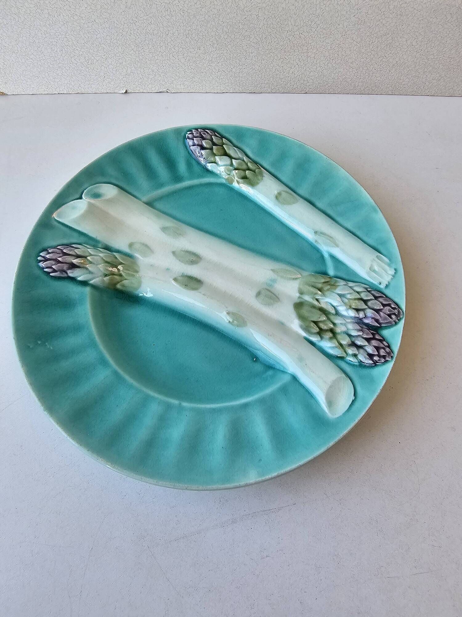 Asparagus plate Lunéville Keller and Guérin - Art Nouveau
