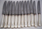 Ercuis Perles 24 knives, 12 table knives + 12 cheese knives in silver-plated metal, nearly new.