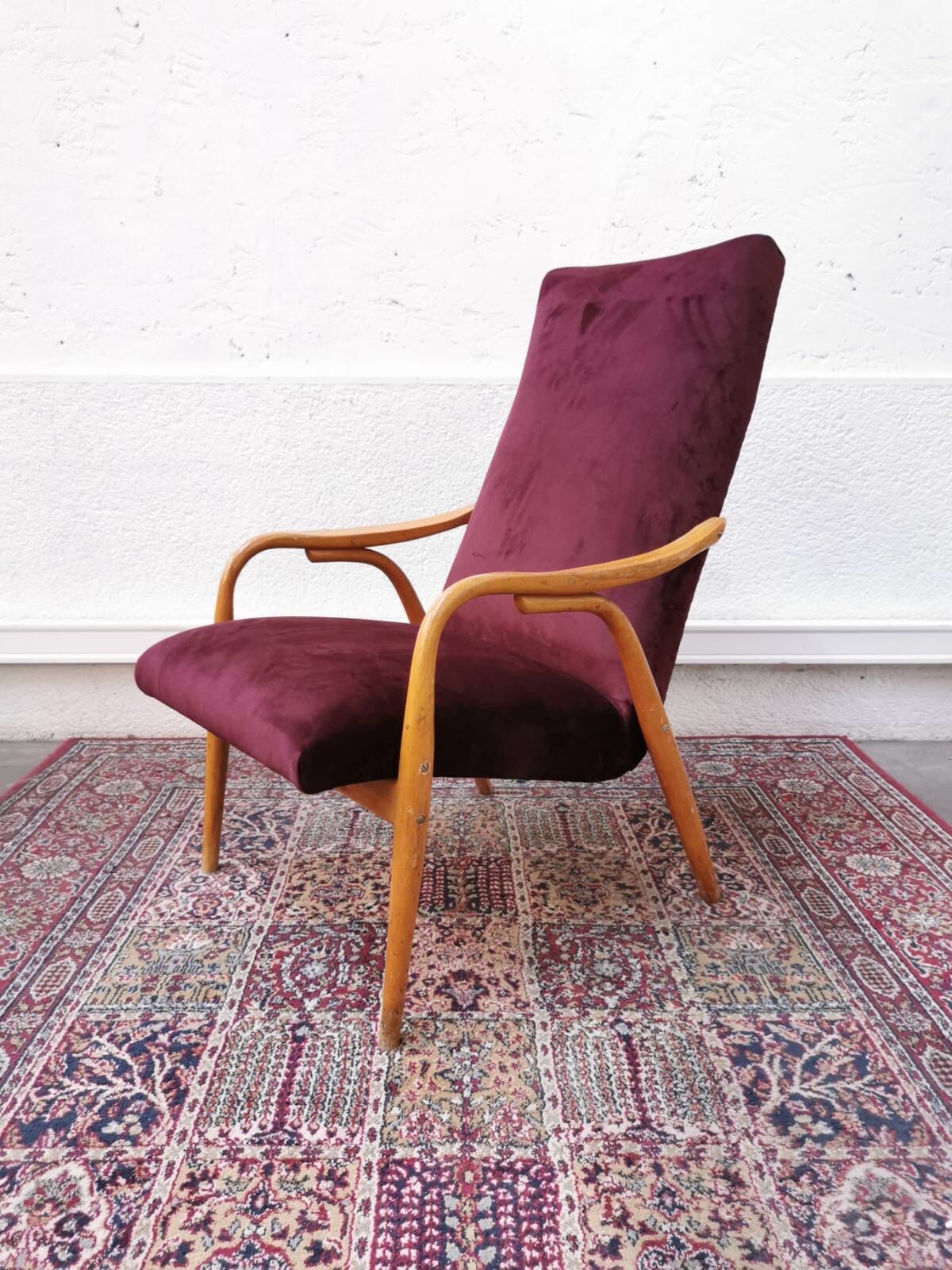 Vintage velvet armchair