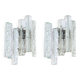Pairs of large Kalmar-style wall sconces in Murano glass, Austria, 1960s.