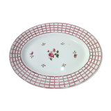 Oval earthenware dish Digoin Sarreguemines Model Rosa