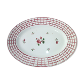Plat ovale en faïence Digoin Sarreguemines Modèle Rosa