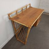 Desk and its rattan chair