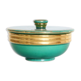 Ceramic jewelry box, green, Elchinger, 1970, vintage French