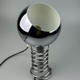 60s 70s table lamp ball lamp spring chrome metal space age design