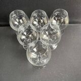 6 Verres à cognac/Armagnac estampillés Baccarat service Perfection