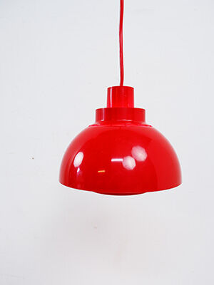 Nordisk Solar red hanging lamp, 1970s